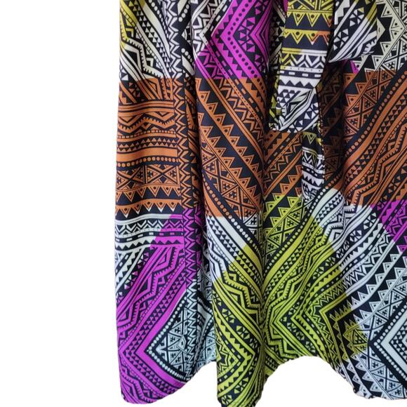 ICE Colorful Tribal Aztec Beaded Midi Dress Womens XS Sleeveless Vacation Boho - Picture 9 of 10